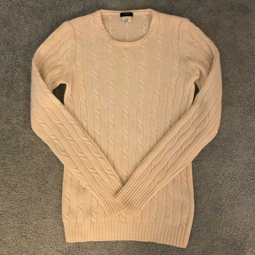 J.Crew Cream cable-knit long sleeve sweater